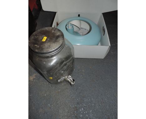 Boxed Light Fitting and Glass Drinks Jar 