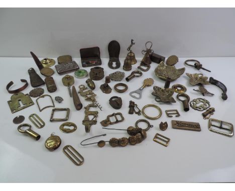Brassware, Enamel Badge and Cigarette Case etc 
