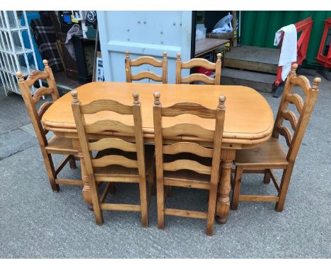 Modern Dining Table and 6x Ladder Back Chairs 