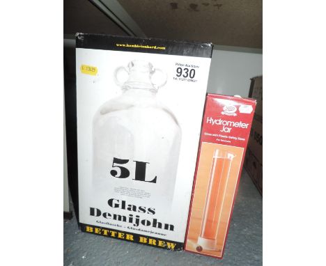 3x 5L Demijohns and Hydrometer Jar 