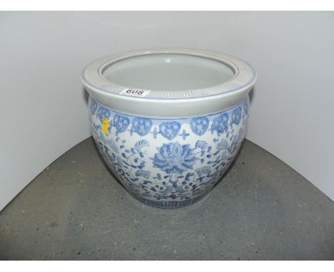 Large Blue and White Ceramic Planter 