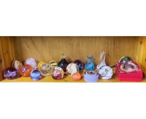 A group of mixed glass paperweights etc. including Caithness.