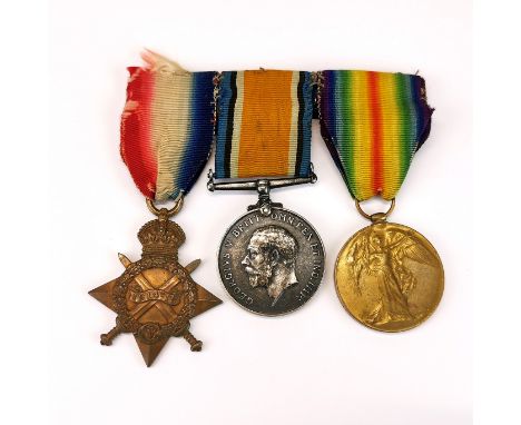 A bar of first World War medals for Y. 1012 PTE. J. E. Lewis KRRC