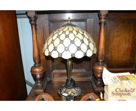 A Tiffany style table lamp and shade 