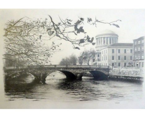 •MARC GRIMSHAW (b. 1957) SERIES OF SIX PENCIL DRAWINGS - SIGHTS OF DUBLIN viz: 'Looking Toward Trinity College from Dublin Ca