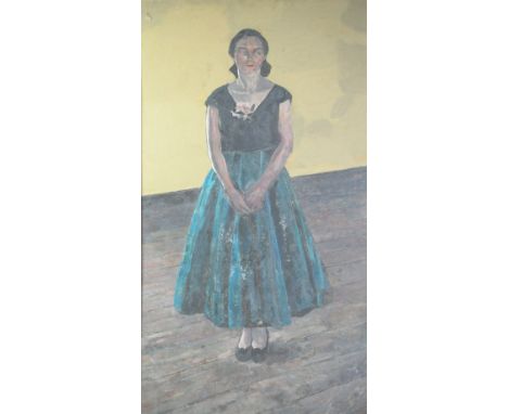 DAVID WILD (1931 - 2014) OIL ON BOARD Female portrait (no 16) Unsigned, attributed to frame verso 44" x 24 1/2" (111.8 x 62.2