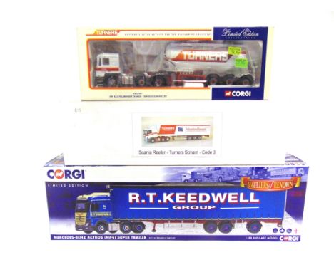 THREE CORGI CLASSICS DIECAST MODEL COMMERCIAL VEHICLES  comprising a No.CC15808, Mercedes-Benz Actros (MP-4) Super Trailer 'R