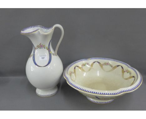 Staffordshire basin and ewer