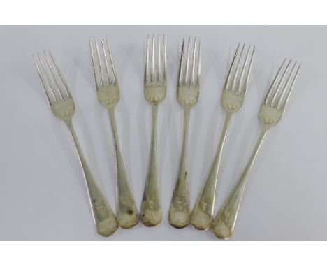 Set of six silver table forks, Sheffield 1901 (6) 