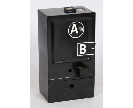 GPO A and B box, coin operated telephone box or "Renters Box". The top loading coin slot, accepting 2p's and 10p's above the 