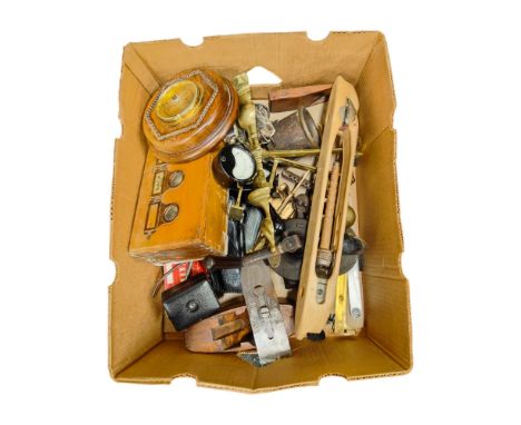 LARGE BOX LOT OF TOOLS ETC 