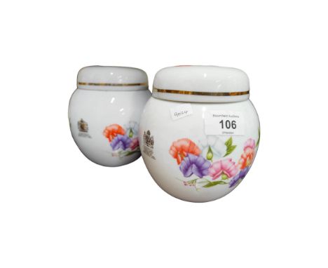 PAIR OF VINTAGE YARDLEY SWEET PEA GINGER JARS 