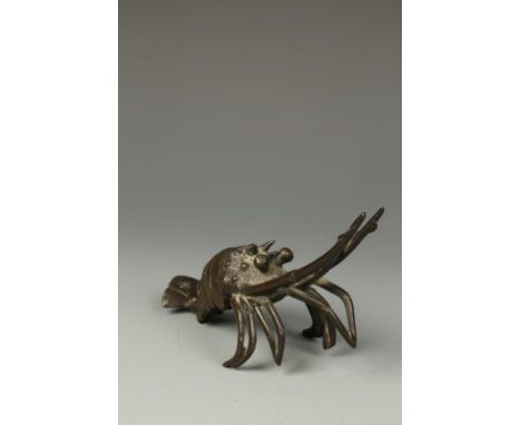 AN ORIENTAL BRONZE CRAYFISH, 18th/19thC, 6" long