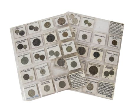 An interesting World coin collection, in a blue album titled the Changing World, containing a diverse array with focus on exa