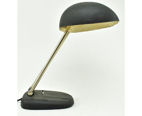 Sigfried Giedion - Bag Turgi - A vintage 1930s Swiss Bauhaus industrial table / desk lamp light. The lamp having a single rib