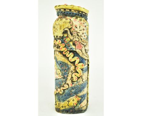 Gina 90 - The Hanging Lady - a vintage 20th century studio art ceramic vase. The vase signed 'Gina 90'. Measures approx. 27cm