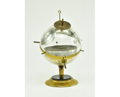 A 20th century&nbsp;spherical perspex and brass mounted weather station. The station with thermometer, relative hydro and bar