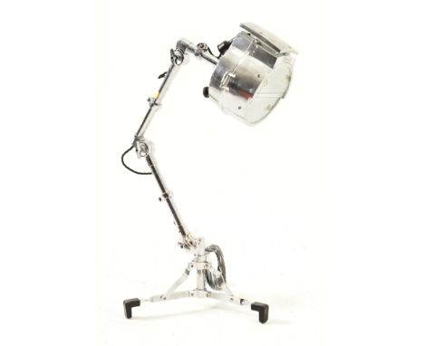 Bullfinch - A vintage mid 20th century circa 1950s cast alloy gas spot lamp light. The lamp on an articulated three point arm