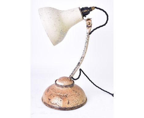 H W Victor Ltd - Betta C - A retro mid 20th century circa 1950s metal desk table lamp light. The lamp having a conical shade 