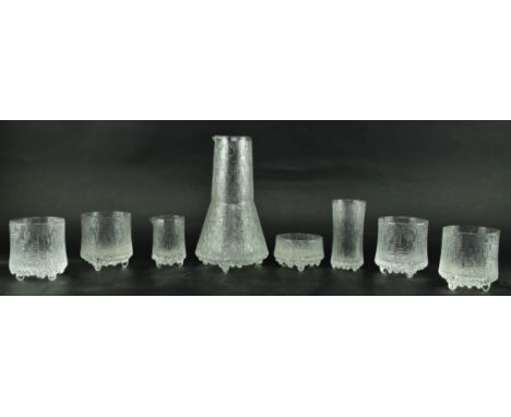 Tapio Wirkkala for Iittala - Ultima Thule glass - A retro mid 20th century 1960s Finnish selection of glass wear comprising a