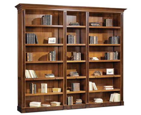 Roche Bobois - Paris - Hauteville Wall Unit - A French high end design contemporary walnut & fruitwood open double bookcase. 