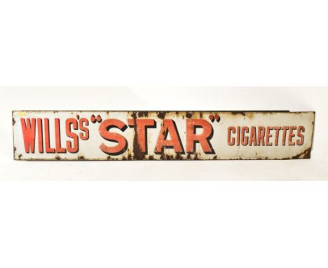 Wills's Star - A large early 20th century porcelain enamel point of sale shop advertising sign for Wills's Star Cigarettes. R