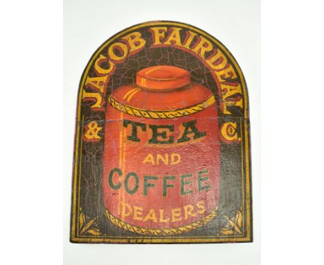 Vintage Advertising - Jacob Fairdeal &amp; Co. - an early 20th century wooden advertisement sign for Jacob Fairdeal &amp; Co.