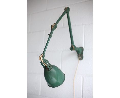 Dugdills - A vintage 1940s industrial engineers articulated multi positional workers wall lamp light. The lamp having four jo