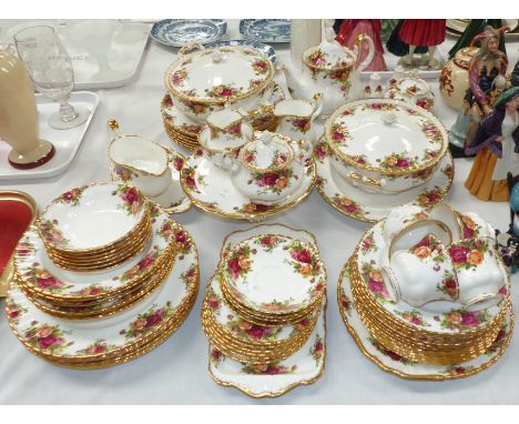 A Royal Albert "Old Country Roses" part dinner and tea service, 68 pieces approx