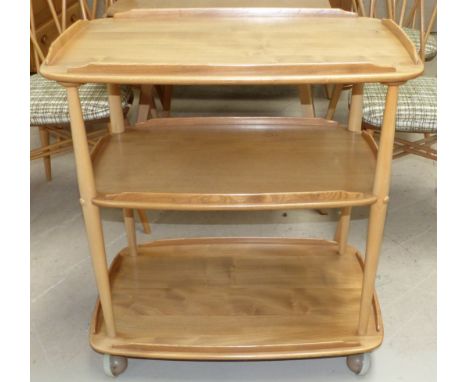 An Ercol elm and ash 3 tier trolley, 28"