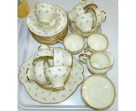 A Paragon Peacock dinner and tea service, 37 pieces approx