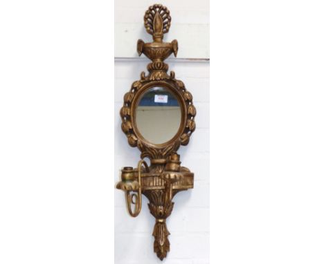 A pair of period style candle sconces with gilt framed mirror backs