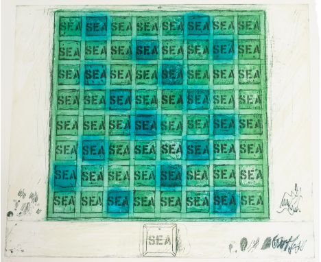 Joe Tilson (RA) (1928-2023) - Sea Mantra 1977 A soft ground etching and aquatint paper.  edition No 33 of 75  106 x 76cm  ima
