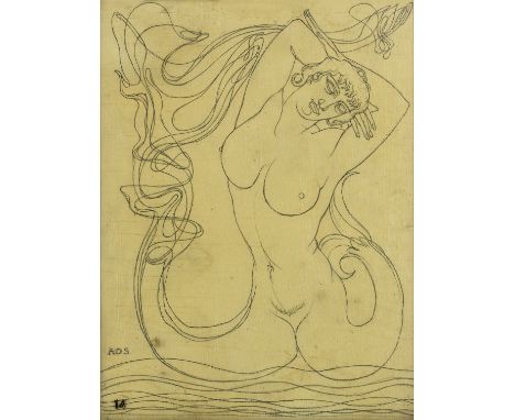 Austin Osman Spare (British, 1886-1956)Out of the Sea Came Entity signed with initials 'AOS' (lower left); further signed, ti