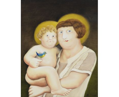 Beryl Cook O.B.E. (British, 1926-2008)Virgin and Child signed 'B. Cook' (lower right); dedicated 'For David &amp; Jan's/21st 