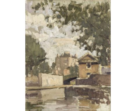 Bernard Dunstan R.A., R.W.A., N.E.A.C., H.P.S. (British, 1920-2017)The Paddington Canal signed with initials 'BD' (lower left