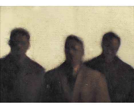 Anne Magill (British, born 1962)Big Coats and Bright Lights signed 'A Magill' (lower right)acrylic on panel12 x 17cm (4 3/4 x