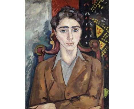 Edward Wolfe (South African/British, 1897-1982)Portrait of a Young Man signed 'Wolfe' (upper left)oil on board70.5 x 55.5cm (