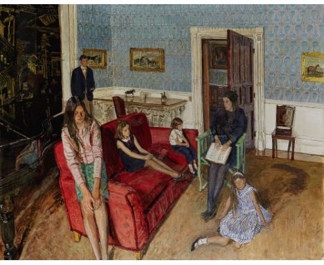 Carel Weight R.A. (British, 1908-1997)Portrait of Lord Lambton and Family signed 'Carel Weight' (lower left)oil on canvas101.