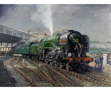 Terence Cuneo (British, 1907-1996)The Golden Arrow signed and dated '-CUNEO-/AUGUST 94' (lower left)oil on canvas75 x 101.5cm