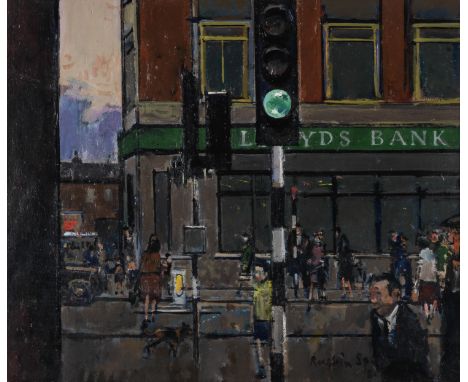 Ruskin Spear R.A. (British, 1911-1990)Green Light for Go  signed and dated 'Ruskin Spear/81' (lower right)oil on board29.5 x 
