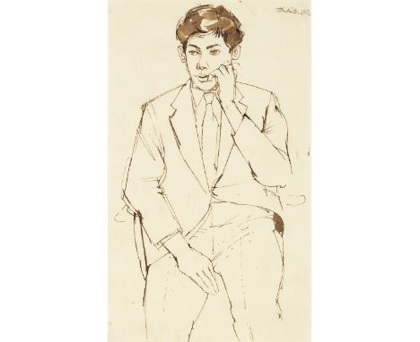 John Minton (British, 1917-1957)Portrait of a Man signed and dated 'John Minton 1952' (upper right)pen and ink and ink on pap