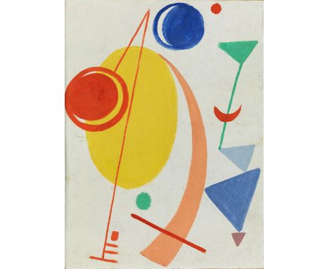 Max Ackermann, 1887 Berlin – 1975 Bad LiebenzellHEITERKEIT, 1949 Öl auf Malkarton. 32,5 x 24,5 cm. Verso Künstlernennung, bet