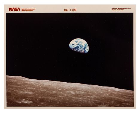 Apollo 8 mission Nasa code AS8-14-2383Earth risingLate print.20 x 25 cm. Starting price: € 1.500The rising Earth is about fiv