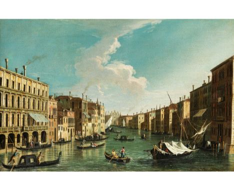Apollonio Facchinetti, genannt „Domenichini“,tätig 1740 – 1770CANAL GRANDE VOM PALAZZO MORO LIN UND DER CA‘ FOSCARI MIT BLICK