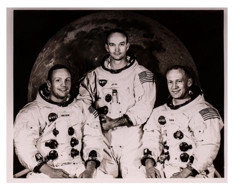 Apollo 11 mission Nasa code S69-31739Apollo 11 crewmembers20 x 25 cm. Starting price: € 1.200Portrait of the prime crew of th
