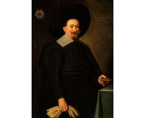 Paulus Hennekyn,1611 Antwerpen – 1672, zug. PORTRAIT EINES MANNES Öl auf Holz. Parkettiert. 107,5 x 75,5 cm. Rechts oben beze