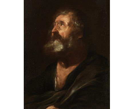 Giovanni Francesco Barbieri, genannt „IL GUERCINO“,1591 Cento – 1666 Bologna, zug.BILDNIS EINES BÄRTIGEN MANNESÖl auf Leinwan