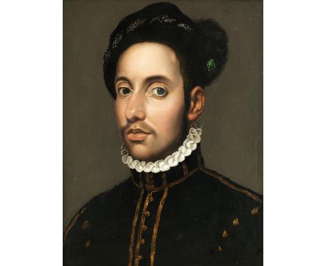 Giovan Battista Moroni, um 1525 – 1578, Nachfolge desPORTRAIT EINES EDELMANNES Öl auf Leinwand. Doubliert.44 x 35 cm. In deko
