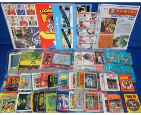 Trade sticker packets, a collection of approx. 95 unopened packets, many different series, several football inc. FKS Soccer S